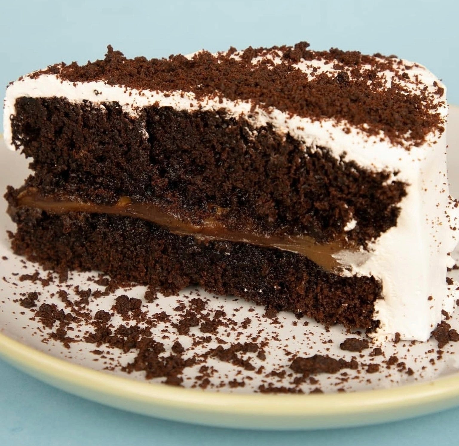 Porción de chocolate con dulce de leche